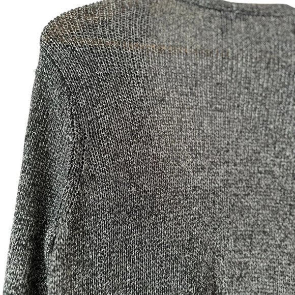 EILEEN FISHER Platinum Gray Linen Blend Shimmer Long Cardigan - Picture 16 of 16